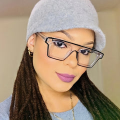 Y2K Clear Lens Glasses TR90 Square Spectacles Frame For Women Men