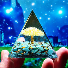 Lucky Stone Orgone Pyramid Chakra Energy Generator