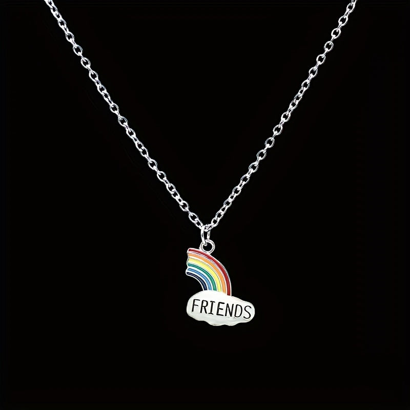 Friends Cloud Necklace Pendant Rainbow Splicing Couple Good Girlfriends