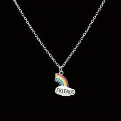 Friends Cloud Necklace Pendant Rainbow Splicing Couple Good Girlfriends