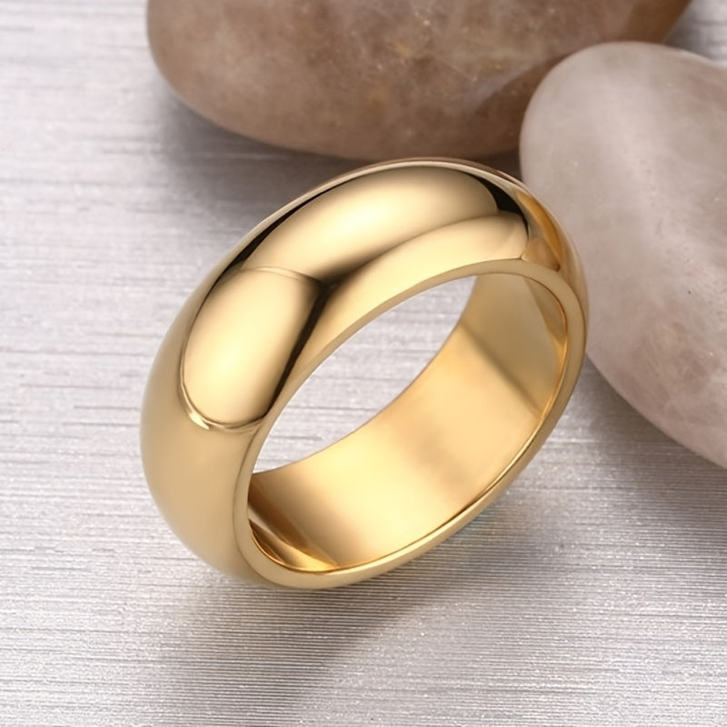 Cool Vacuum Plated Lettering Ring Men's Stainless Steel Ring