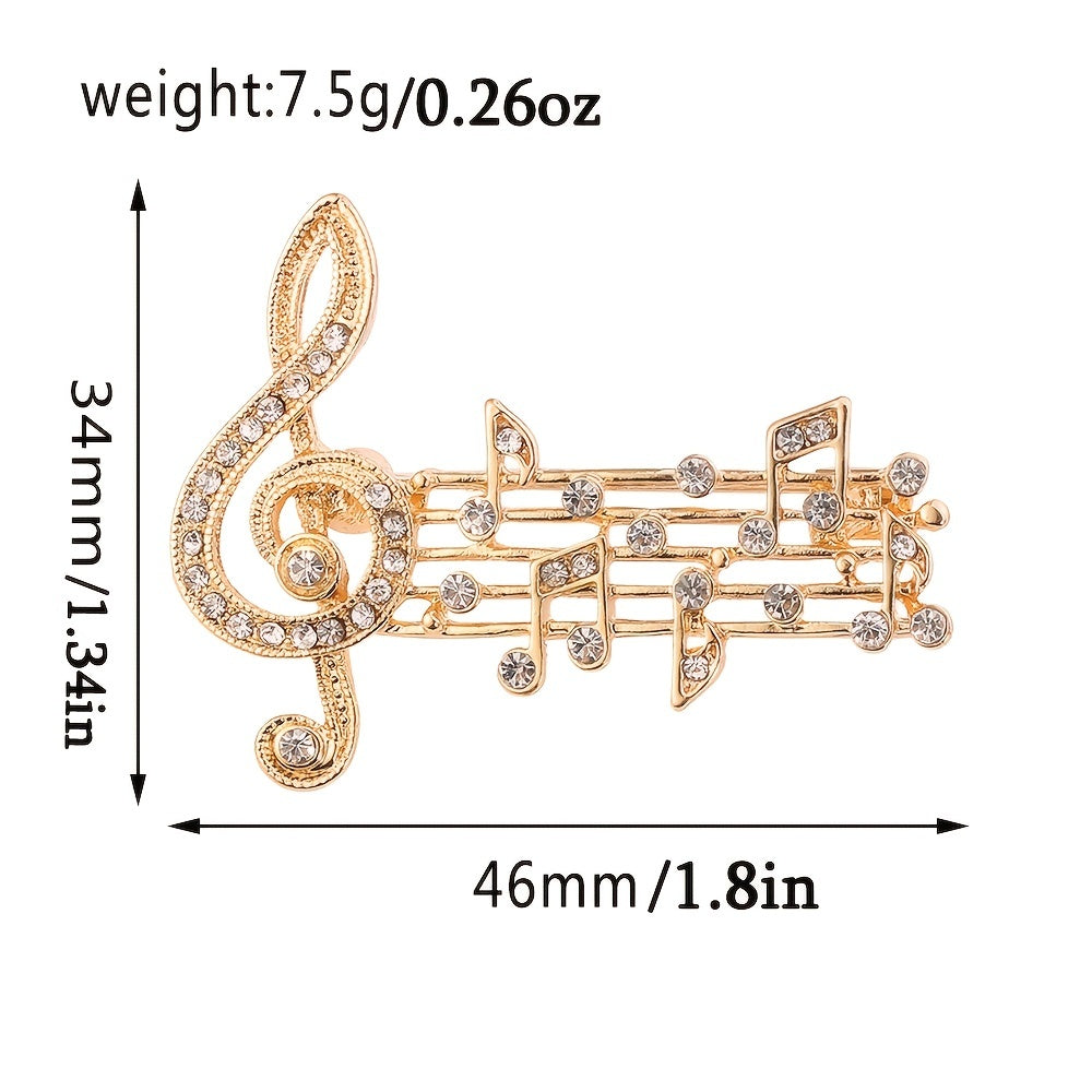 Rhythm Full Drill Jumping Brooch Women's Sweater Corsage Anti-lapsing Pin