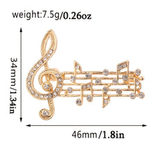 Rhythm Full Drill Jumping Brooch Women's Sweater Corsage Anti-lapsing Pin