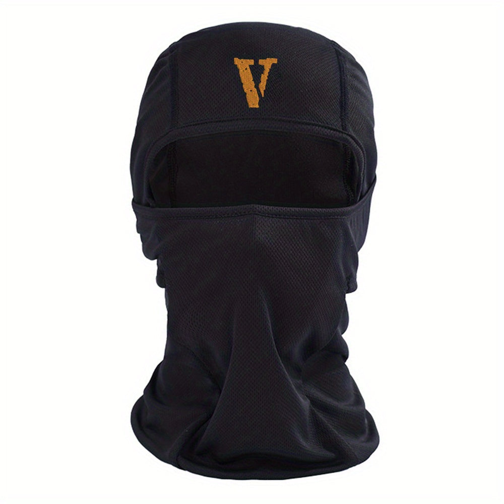 Letter V Print Balaclava Hat Windproof Sun Hat