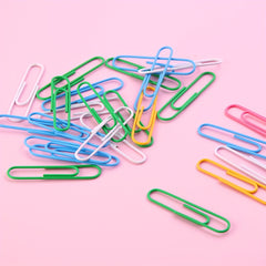 50mm Coated Paper Clips Assorted Colors - Pack of 25