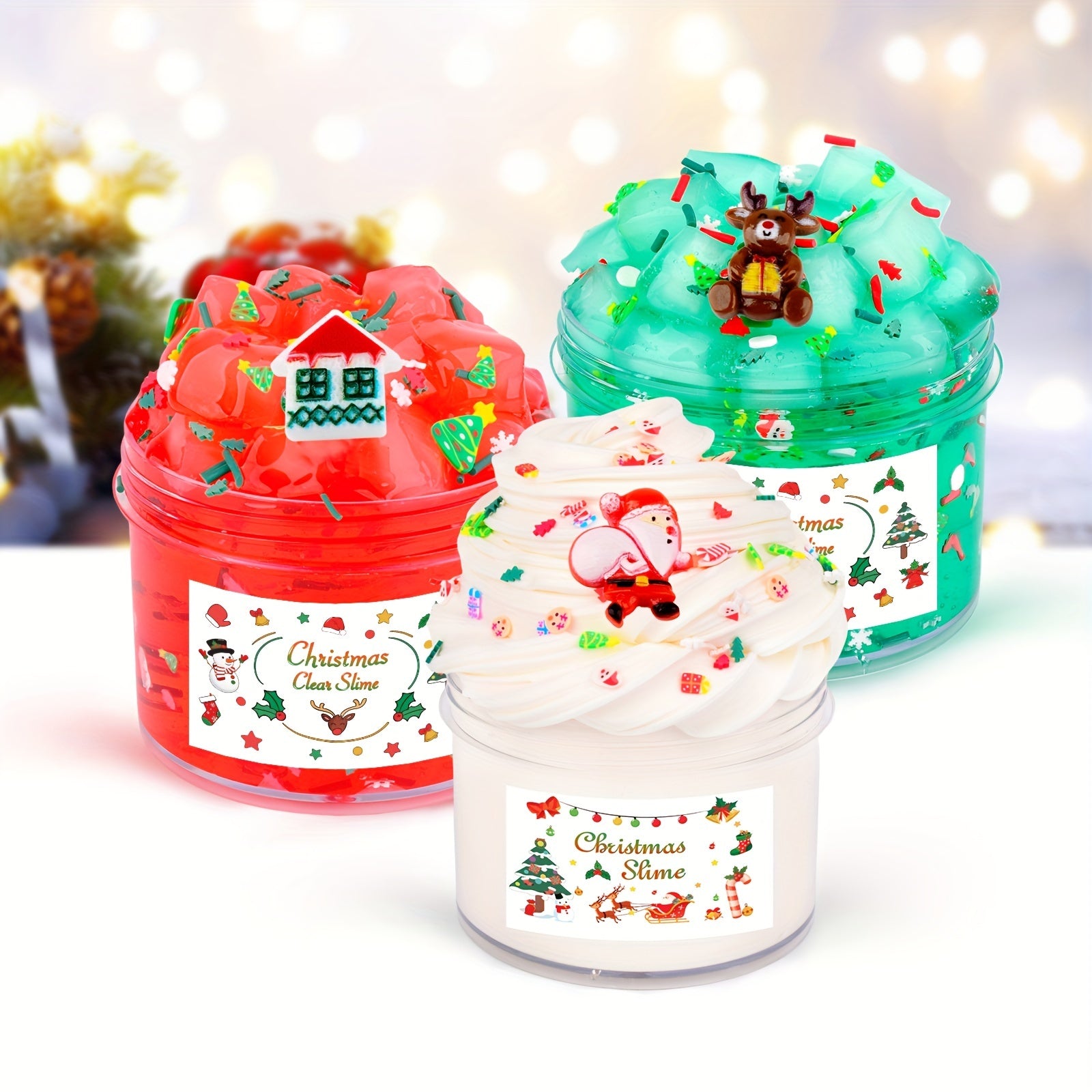 Christmas Butter Slime Soft Stretch Jelly Cube Slime for Party Favor