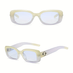Y2K Square Sunglasses Hiphop Metal Planet Decor Beach Party Club UV400