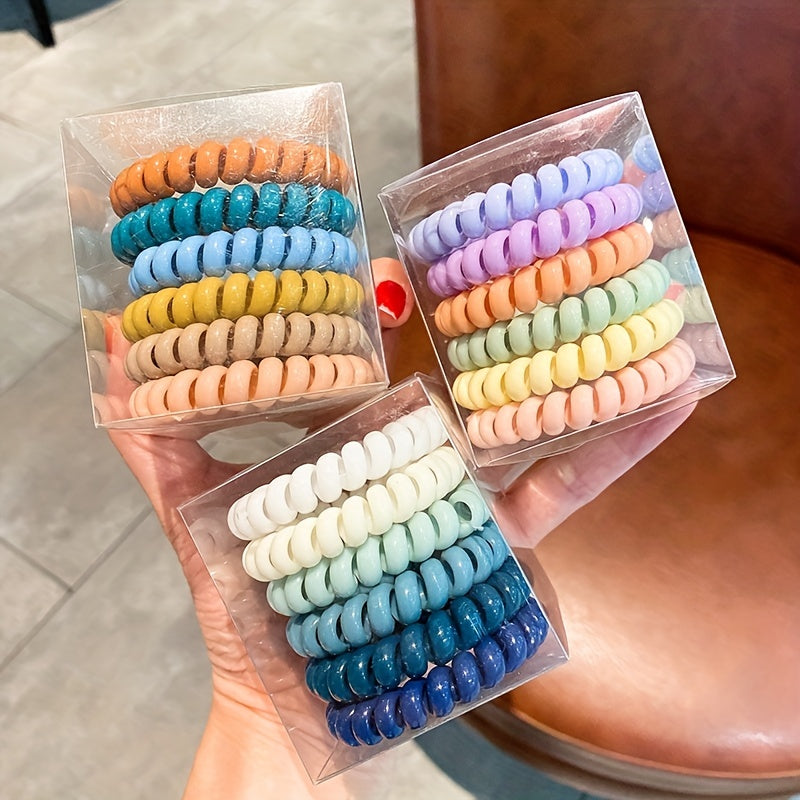 6pcs Spiral Hair Tie Hair Tie Hair Tie Rubber Band Head Rope Female