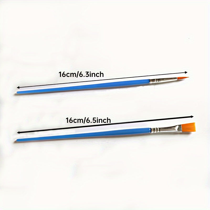 DIY Painting Brushes Pointed Flat Tips Gouache Acrylic Painting