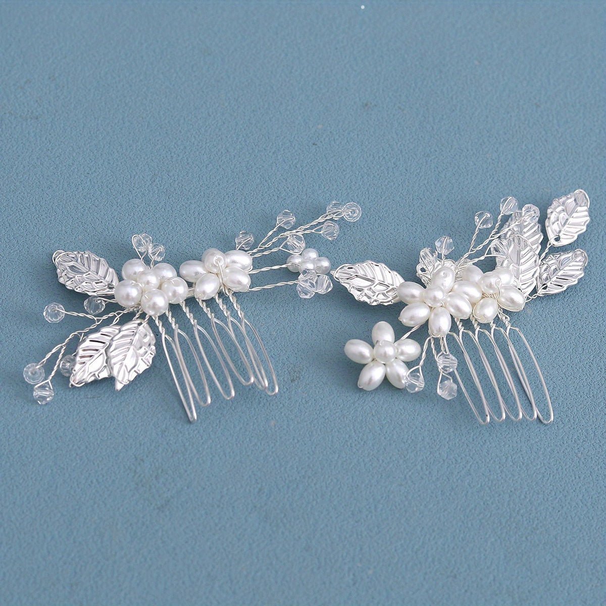 Golden Leaf Pearl Hair Pin Delicate Floral Wedding Hair Pin