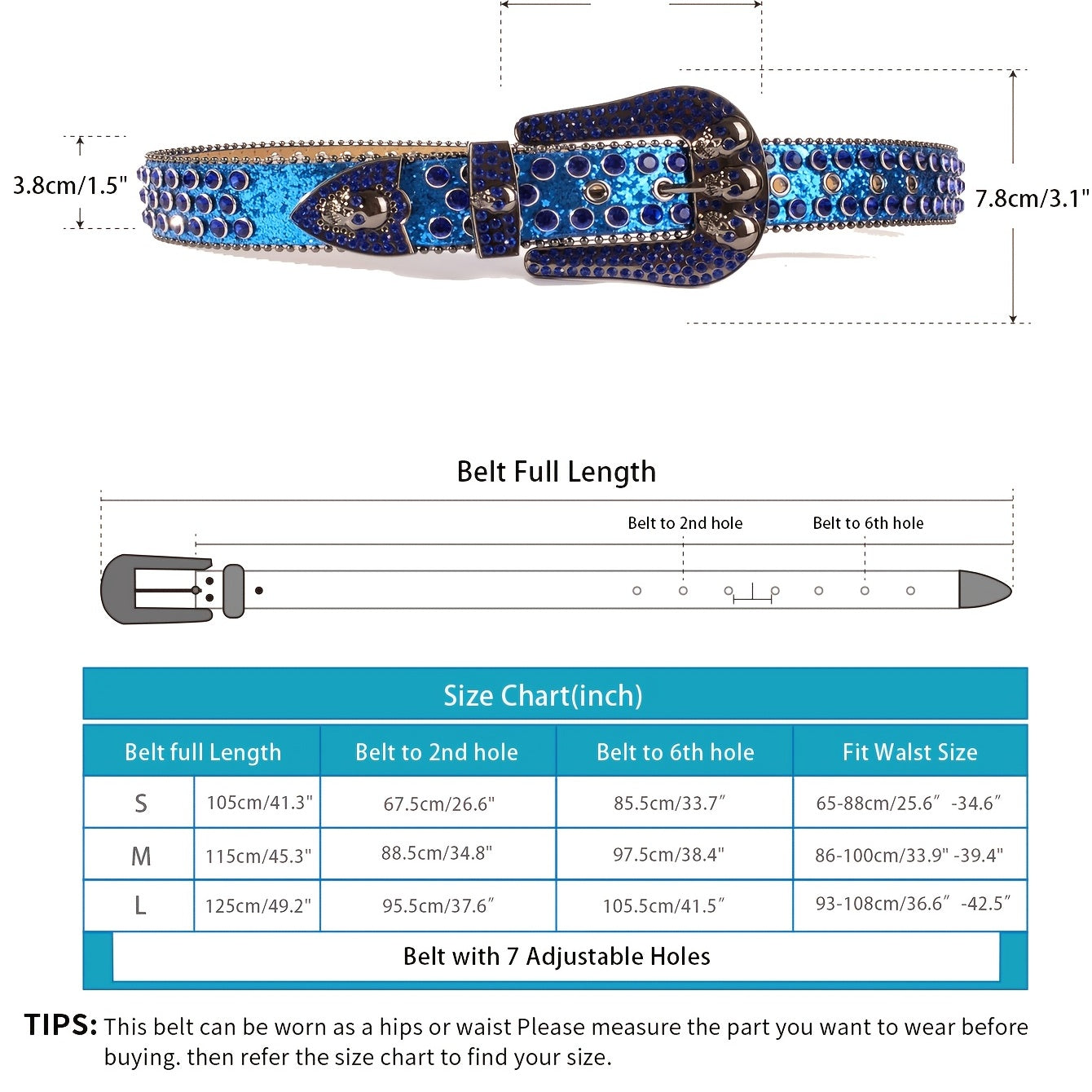 Skull Metal Buckle Belt Bling Rhinestone Western Belt