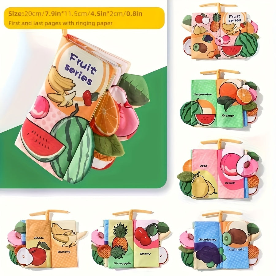 Educational Sensory Cloth Book for Babies with 3D Tail, Sound & Tactile Paper