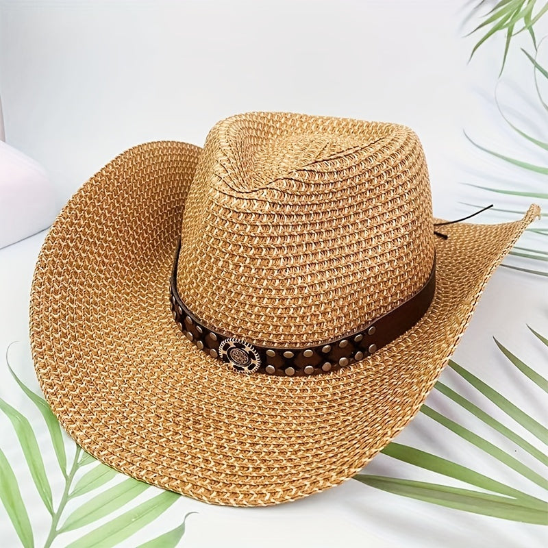 Western Cowboy Hat Mens Womens Spring Summer Sun Protection Retro Knight Hat