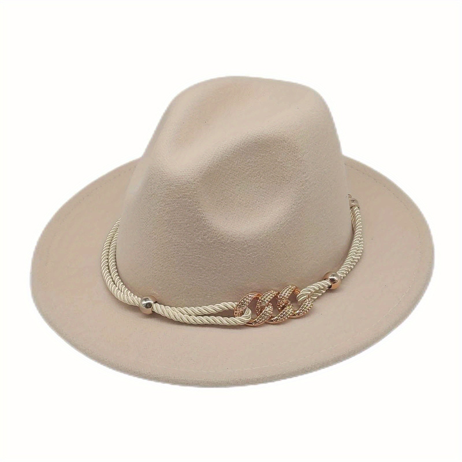 Wide Brim Sunshade Fedora Hat for Party Meeting
