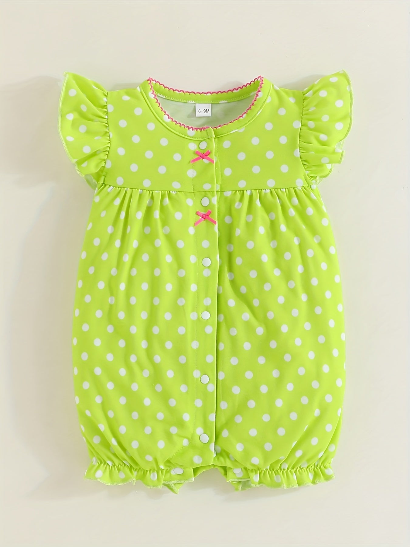 Striped Polka Dot Open Front 3pcs Set Baby Girls Bodysuits