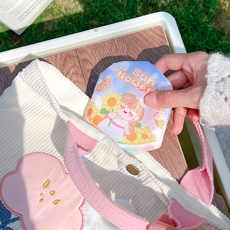 Kids Cartoon Round Fan Mini Cloth Pocket Fan Portable Fan