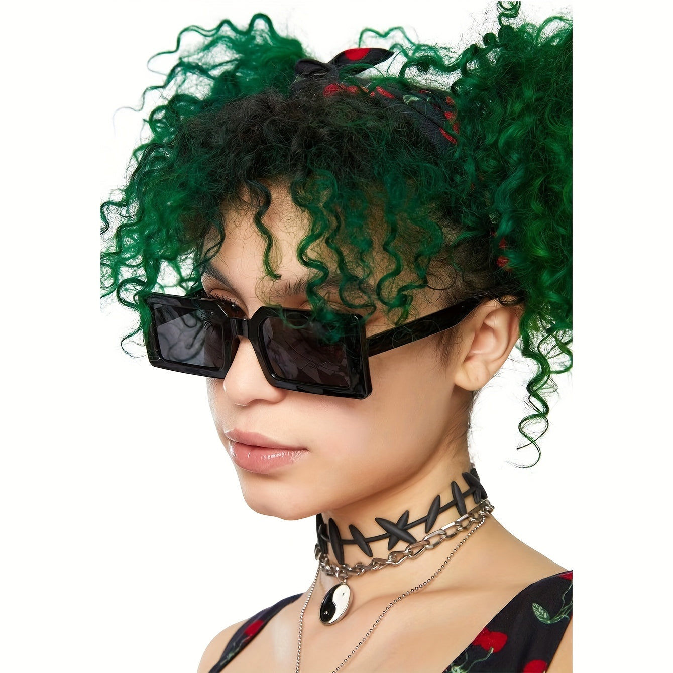 Y2K Rectangle Frame Sunglasses For Women Men Punk UV400