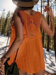  Boho Crochet Tank Top Round Neck