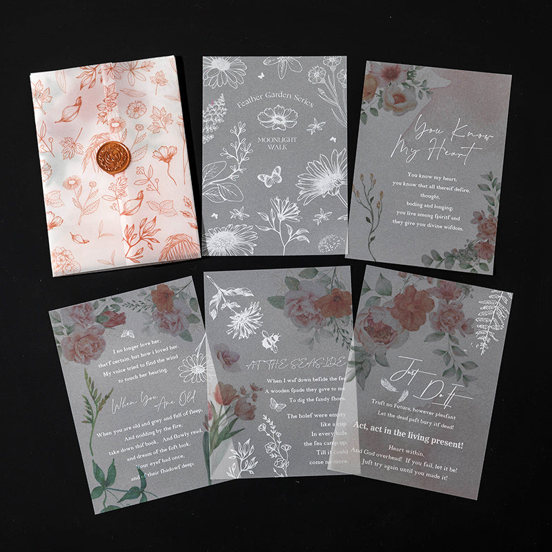 Chinese Style Translucent Paper with Handicraft Flowers