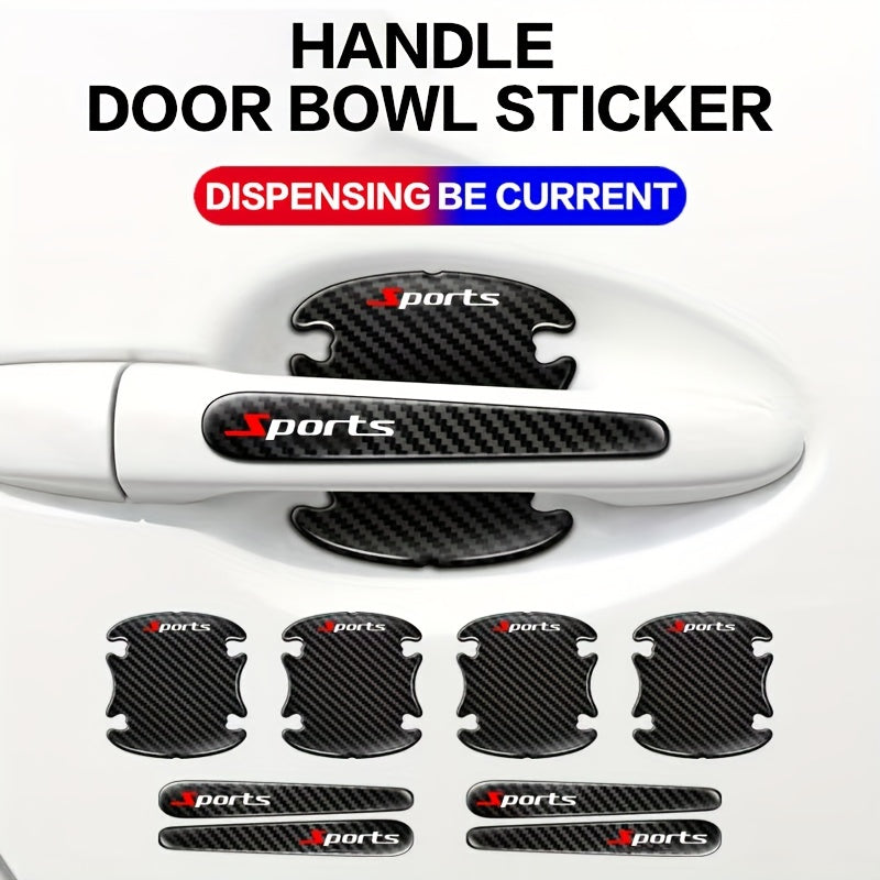 Carbon Fiber Car Door Handle Scratch Stickers
