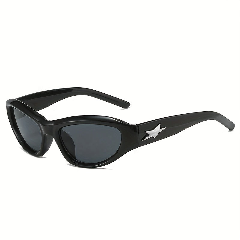 Y2K Wrap Around Sunglasses Star Decor UV400