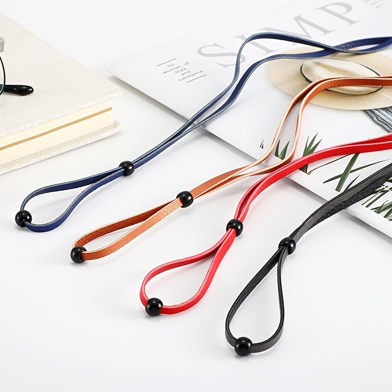 Adjustable Leather Glasses Rope Anti-falling Glasses Chain