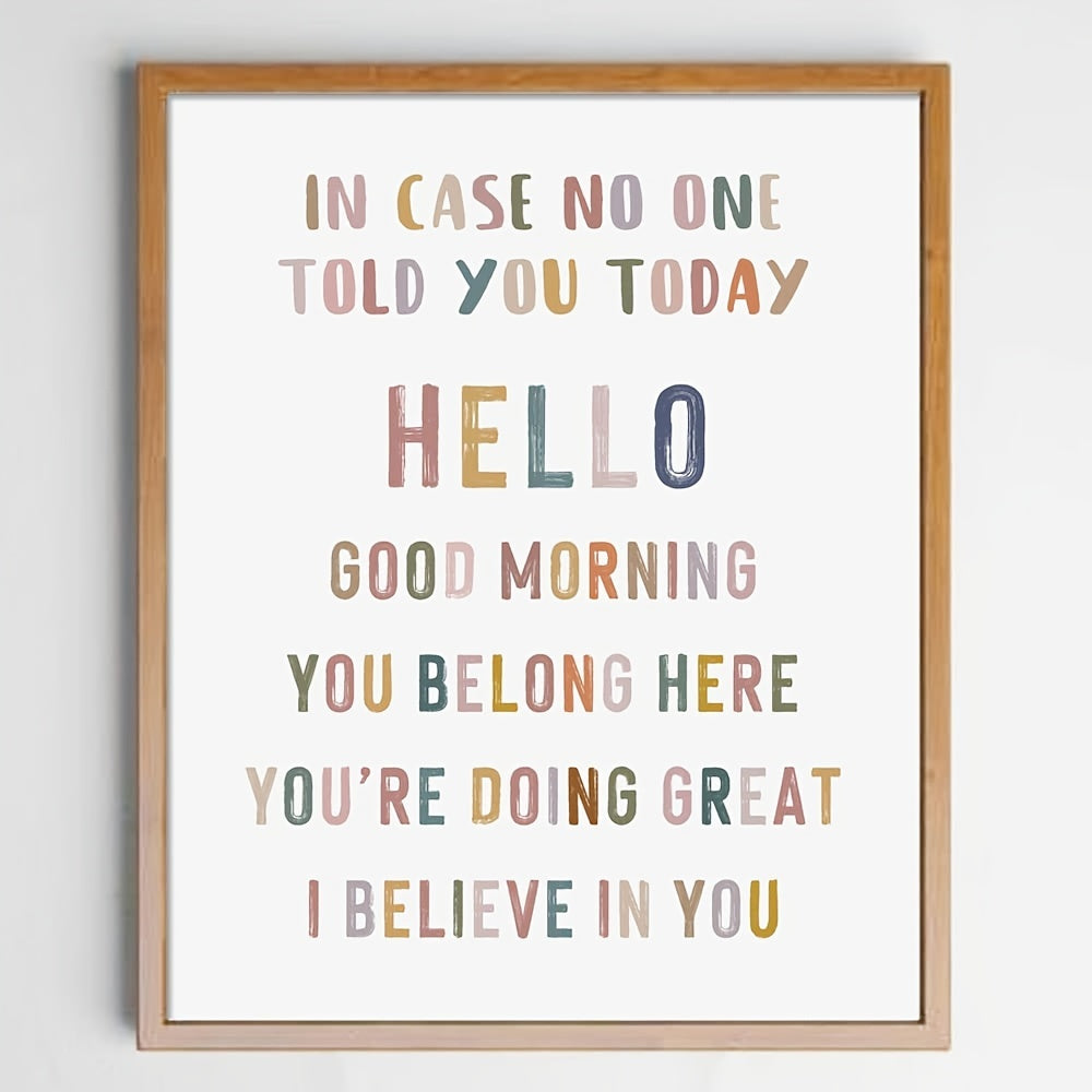 I Believe In You Classroom Wall Decor Positive Inspirational Quote 8x10in Print