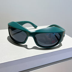 Y2K Wrap Around Sunglasses Thick Frame Sun Shades Unisex Sunscreen Glasses