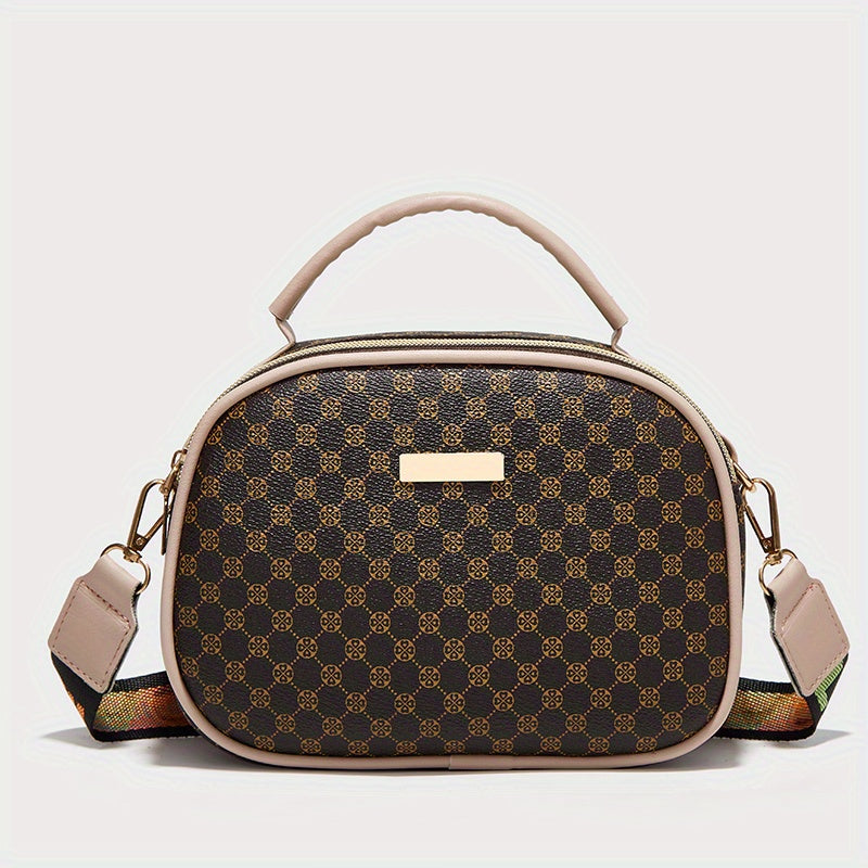 Polka Dot Handbag Small Crossbody Bag Double Zipper Purse