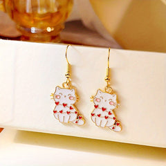 Love Cat Drop Earrings Animal Ear Jewelry For Women