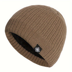 Velvet Knitted Beanie Ear Protection Hat for Outdoor Winter Activities