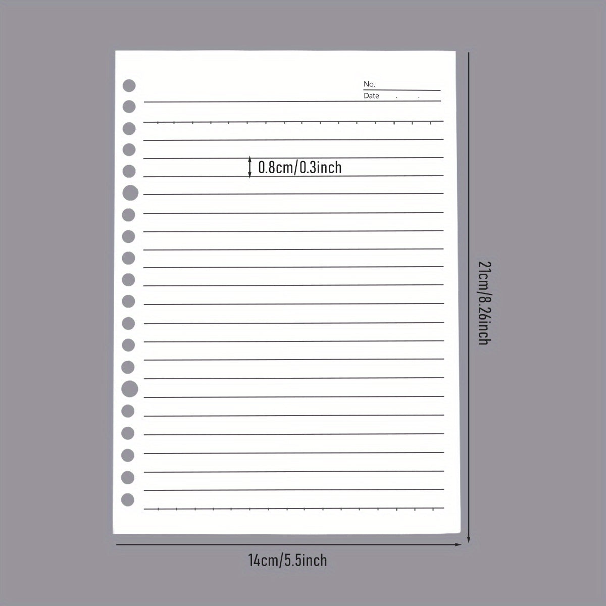 60pcs A5 B5 Horizontal Line Loose Leaf Paper Refill 20 Holes 26 Holes