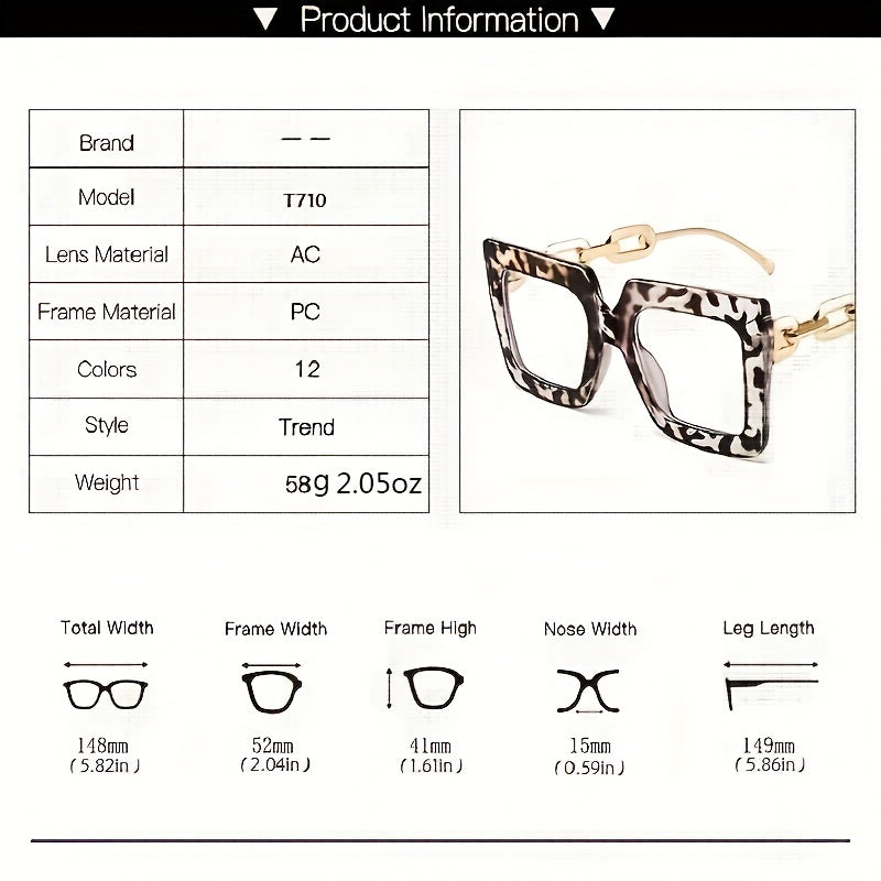Y2K Square Anti Light Glasses Clear Lens Spectacles Frame