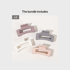 4pcs Frosted Square Hair Clips Hollow Hair Claw For Girls And Women