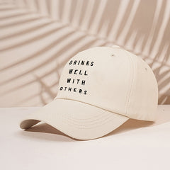 Letters Embroidery Baseball Cap Outdoor Adjustable Hat For Women