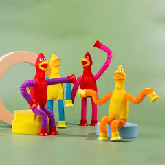 Bendable Screaming Chicken Tube Toy w/ Suction Cups