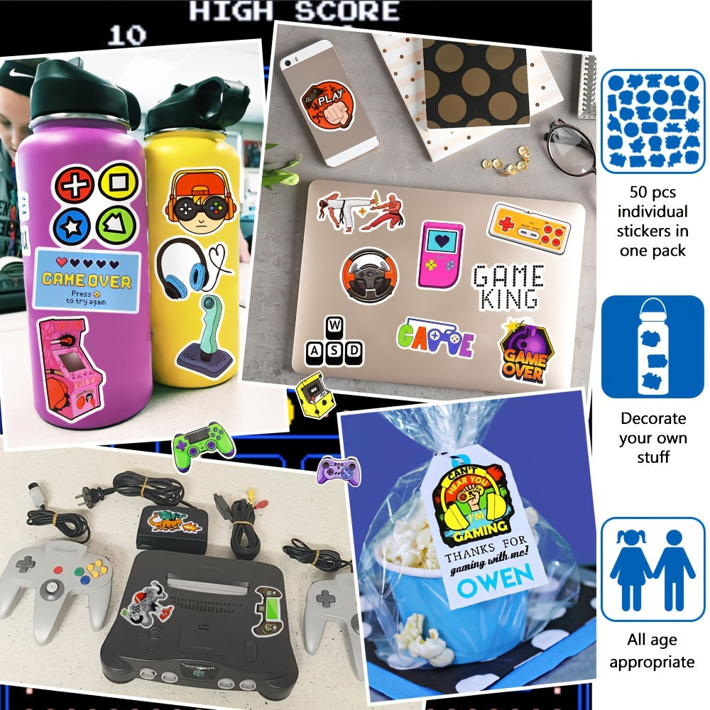 50pcs Vintage Video Game Stickers Laptop Skateboard Car Waterproof Sticker