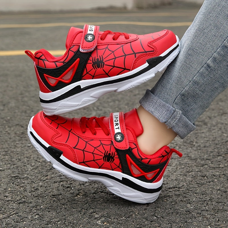 Boy's Running Shoes Hook Loop Fastener Comfy Breathable Sneakers