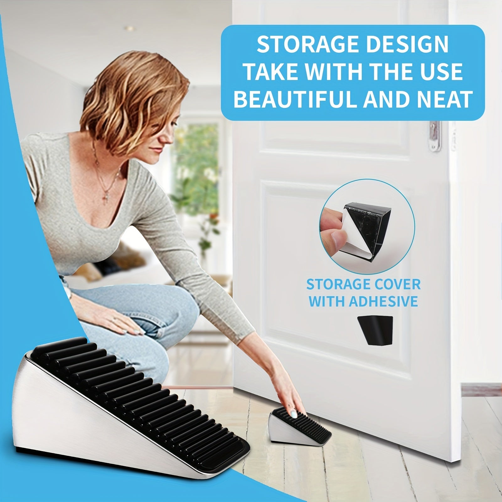 Heavy Duty Door Stopper 2.6 In Height Zinc Alloy & Silicone