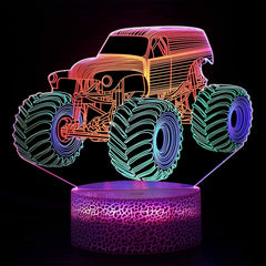 3D Car Night Light Optical Illusion Lamp - Dynamic Touch Remote Control LED