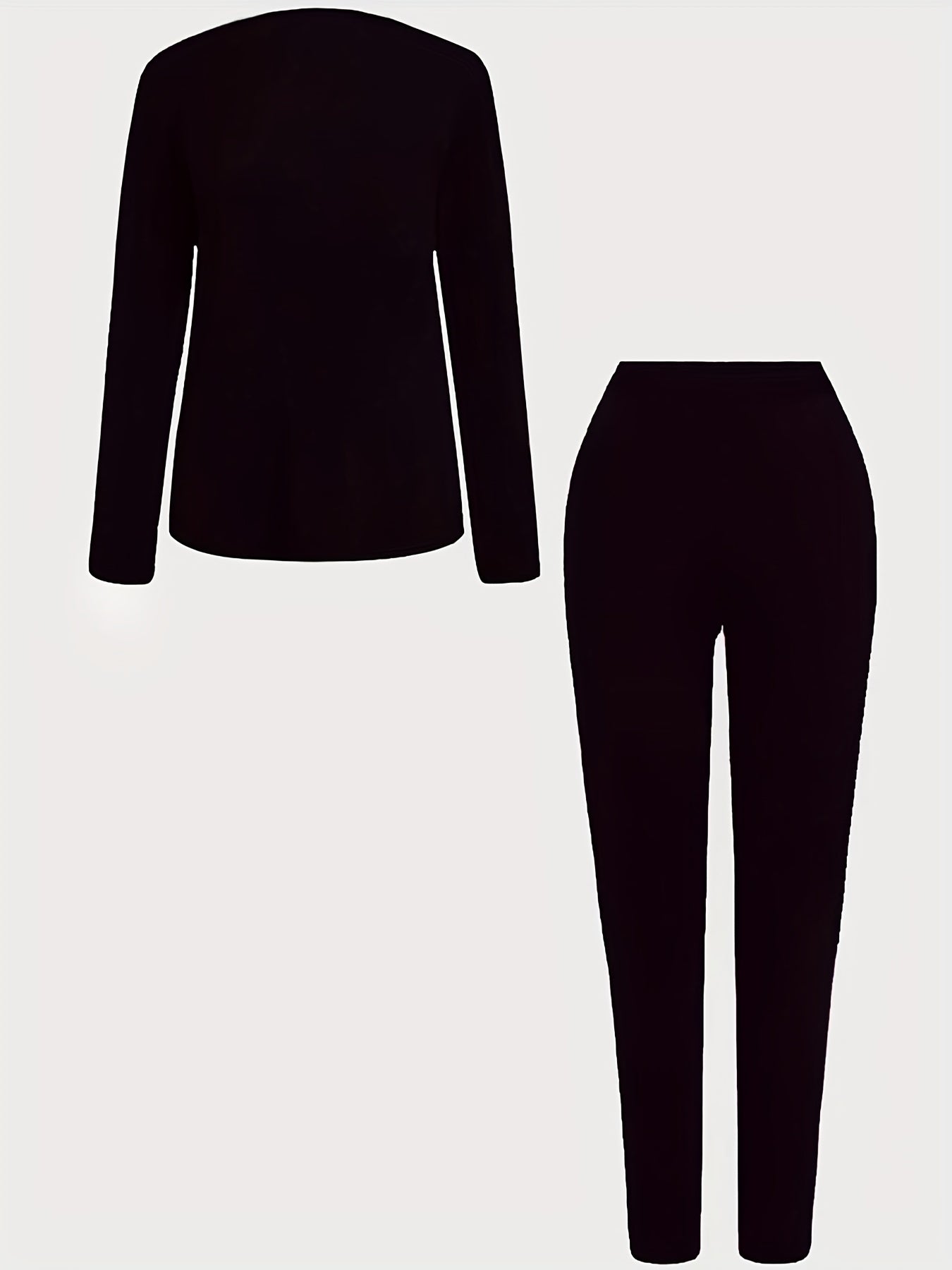 Women's Plus Ghost & Slogan Print Long Sleeve Top & Leggings Set