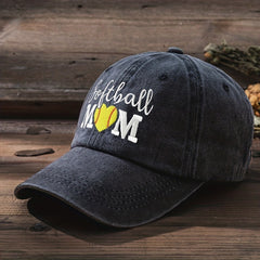 Softball Mom Distressed Dad Hat Embroidered Baseball Cap