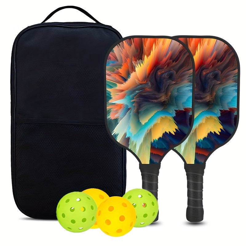 4 Ball Pickleball Racket Set with 2 Graphite Rackets and Bag