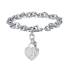 Men's Hip Hop Heart Key Charm Bracelet