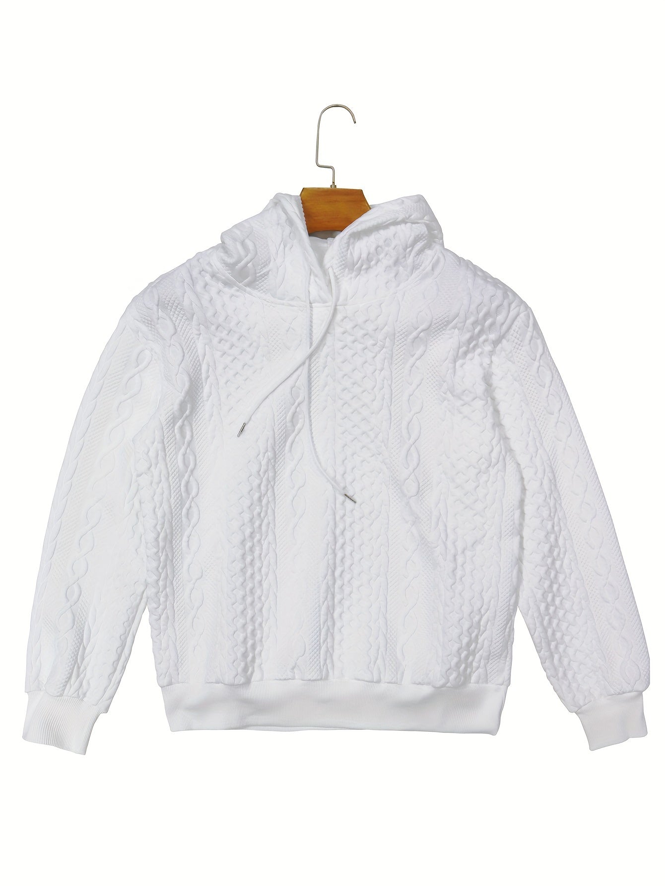 Solid Texture Hoodie Long Sleeve Sweatshirt