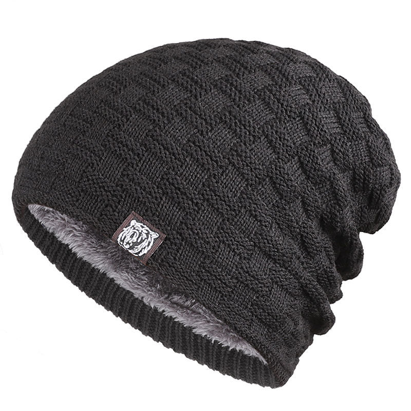 Men's Large Head Thickeden Woolen Warm Ear Protection Cold Hat