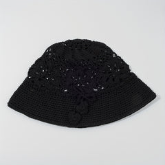 Hollow Flower Bucket Hat Crochet Breathable Sun Hat for Women