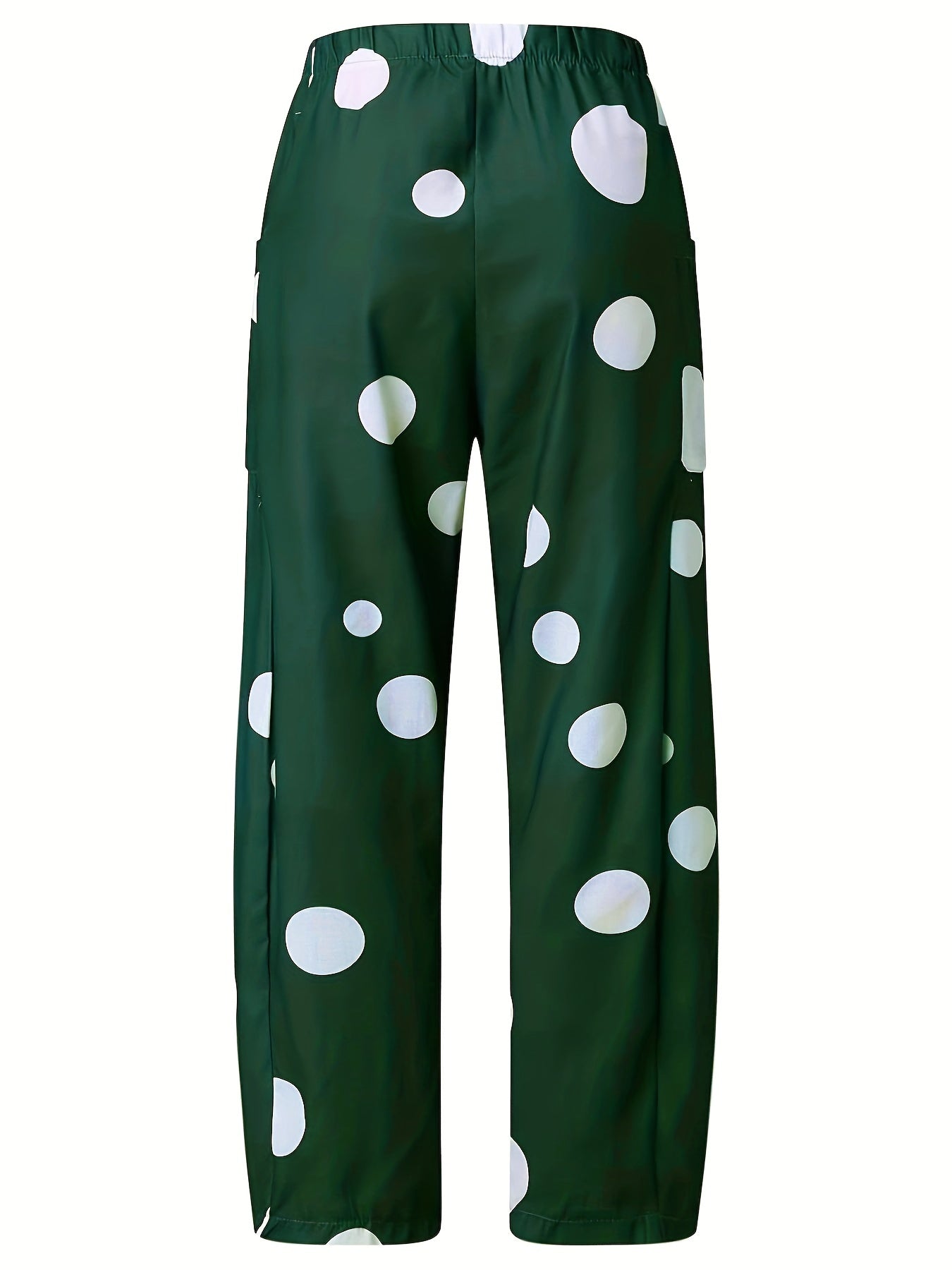  Polka Dot High Waist Wide Leg Pants