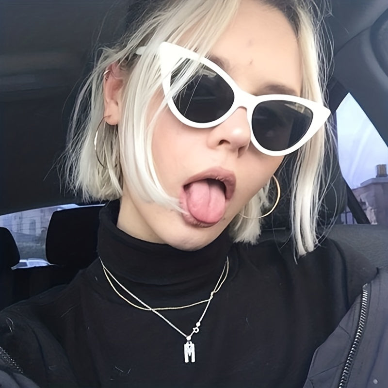Y2K Cat Eye Sunglasses Hiphop Block Glasses UV400