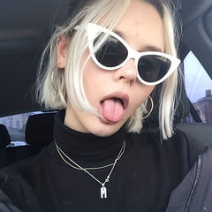 Y2K Cat Eye Sunglasses Hiphop Block Glasses UV400